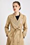 File Detailed Double-Breasted Water-Repellent Featured Trench Coat Kamel 6831 - 6