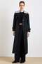 Removable Garni Collar, Cape Detail, Water-Repellent Features, Long Trench Coat Black 6825