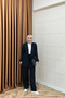 Black Single Button Jacket Suit - 6
