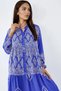 Buttoned V-Neck Patterned Maxi Dress - 4