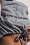 Women's Oversized Crop Cotton Embroidered Sweatshirt No Time for Fake People Grimelanj - 3
