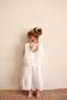 White Embroidered Back Tie-Detail Girls Set - 2