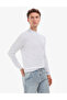 Ecru Slim Fit Quarter Collar Basic Knitwear Sweater 50314188-Vr019 - 4
