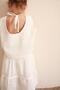 White Embroidered Back Tie-Detail Girls Set - 4