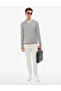 Light Gray Melange Slim Fit V-Neck Basic Knitwear Sweater 50314190-Vr091 - 5
