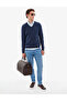 Light Navy Blue Slim Fit V-Neck Basic Knitwear Sweater 50314190-Vr059 - 5