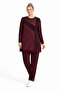 Women's mid-age combed cotton tunic and pants set 30594
