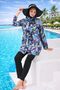 3-Piece Front-Zip Modest Swimwear Fully Covered Modest Swimwear Plus Size Burkini - 7