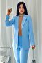 Women's Jacket Trousers Set Baby Blue - 4