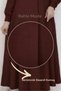 Women's Comfortable Cut Hijab Tunic Pants Set in Brown Color – Wrinkled Fabric, High Collar - 4