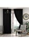 Black Pleated Blackout Thermal Light Proof Blackout Curtain