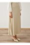 Crepe Fabric Pleated Classic Skirt - Stone Color - - 4
