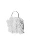 Rosalía |   Silver Metal D Strappy Fabric Flower Design Evening Dress Bag - Wedding & Engagement Clutch Bag - 8