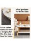 2-Tier Oval Coffee Table, Center Table with Open Shelf & Wood Legs for Home Office - 2