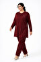 Women's mid-life regular fit two-thread combed cotton tunic and pants two-piece set 4389 - 6