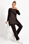 Women's mid-age combed cotton tunic and pants set 30594 - 2