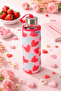 Ch2O Heart Patterned Glass Flask with Case 500 ml Mother's Day Gift