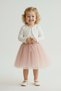 Knitwear Bolero Waist Floral Baby Girl Dress M00773 Dark Pink