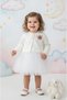 Baby Girl Dress with Knitwear Bolero M00770 Ecru