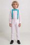 White Pants and Shirt Boys' Suit M00809 White - Turquoise