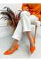 Orange Satin (Crossbow) Bow Detail Women's Stiletto - 2
