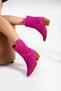 Handy Women's Western Cowboy Heeled Suede Laser Cut Perforated Summer Boots-Fuchsia - 2