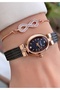 Rose Black Color Steel Cord Women's Wristwatch - Bracelet - 4