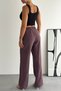 Lace-Up Elastic Waist Striped Palazzo Gabardine Women's Trousers 1205 -Form Series - 8