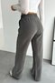 Lace-Up Elastic Waist Striped Palazzo Gabardine Women's Trousers 1205 -Form Series - 7