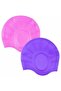Swimming Cap Silicone Eared Magenta Swimming Cap - 2