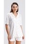 Women's Floral Print Short Sleeve and Shirt Collar Shorts Pajama Set - 2
