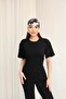 Women's Modal Fabric Crew Neck Tie Detail Short Sleeve Top and Bottom Set - 8