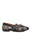 Black Embroidered Women's Ballerinas