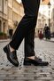 Black Genuine Leather Men's Casual Shoes - 3