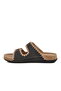 Black Anatomical Double Striped Women's Flat Slippers - 2