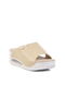 Beige Women's Wedge Heel Slippers - 3