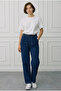Women's Jeans with Elastic Waist Denim Trousers-Navy Blue - 4
