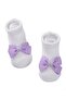 - Aaliyah Socks & Cute Ribbon Big Bow Headband Set - Purple - 4