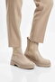 Beige Fleece Women's Chelsea Boots