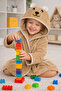Hooded Baby Kids Bathrobe with Cute Bear Figure - 3