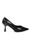 Black Wrinkled Women's High Heel Shoes - 2