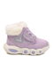 Lilac Velcro Girls' Flat Boots