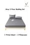 3-Piece Striped Fitted Bed Sheet Set with 2 Pillowcases, Soft Breathable Bedding - 6
