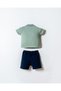 Baby Boy Polo Collar Pique Shorts T-Shirt Set - 3