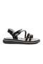 Black Patent Leather Velcro Orthopedic Girls Flat Sandals
