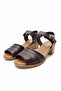 İç Dış H Genuine Leather Low Heel Brown Women's Sandals - 6