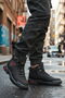 Black Red Zippered Unisex Outdoor Boots - 3