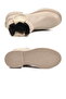Beige Fleece Women's Chelsea Boots - 5