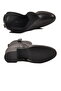 Black Genuine Leather Zippered Fleece Women's Heeled Boots - 5