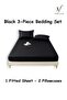 3-Piece Striped Fitted Bed Sheet Set with 2 Pillowcases, Soft Breathable Bedding - 6